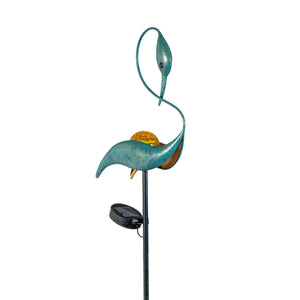 Solar Stake Coastal Bird Blue