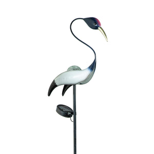 Solar Stake Coastal Bird White/Silver/Indigo