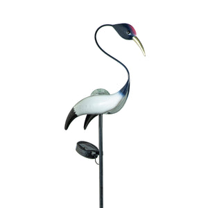 Solar Stake Coastal Bird White Indigo