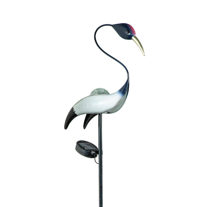 Solar Stake Coastal Bird White Indigo