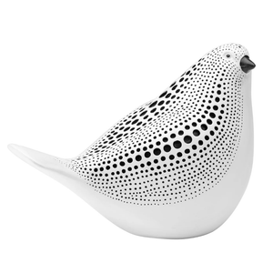 Debossed Dotted Sitting Bird - White-Not Just For The Garden | Metal Art | Décor for Homes, Walls and Gardens | Furniture | Custom Garden Planters and Flower Arrangements | Gifts | Best in KW