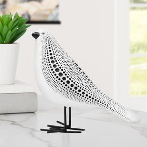 Debossed Dotted Standing Bird - White-Not Just For The Garden | Metal Art | Décor for Homes, Walls and Gardens | Furniture | Custom Garden Planters and Flower Arrangements | Gifts | Best in KW