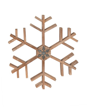 Wall Decor Snowflake Wood/Mtl 14"