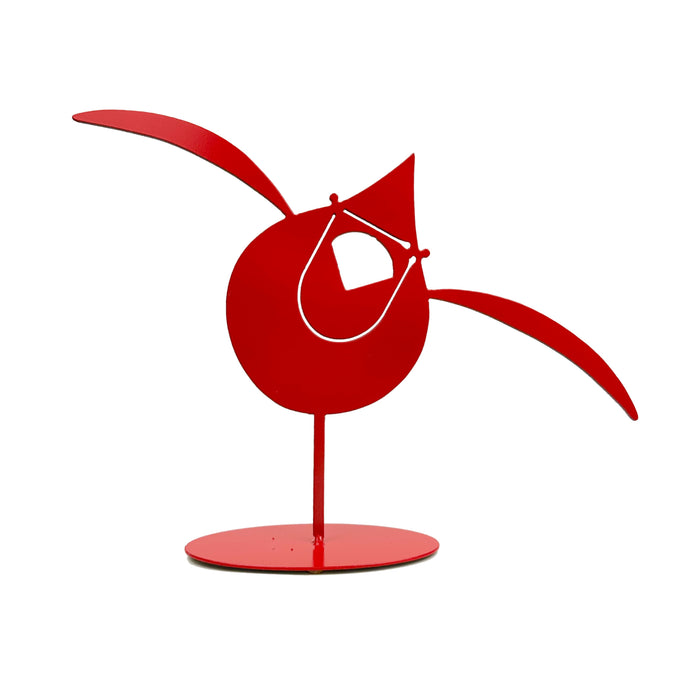 Cardinal flying - Metal Standing Art