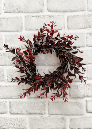 Euonymous Candle Ring Burgundy 9"
