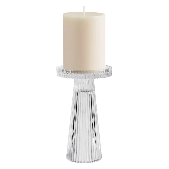 Faceted Glass 6.5h" Reversible Pillar Candle Holder / Vase