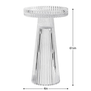Faceted Glass 6.5h" Reversible Pillar Candle Holder / Vase-Not Just For The Garden | Metal Art | Décor for Homes, Walls and Gardens | Furniture | Custom Garden Planters and Flower Arrangements | Gifts | Best in KW