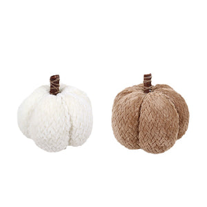 Pumpkins Fleece Small 3 sizes - taupe and white