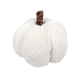 Pumpkins Fleece Small 3 sizes - taupe and white