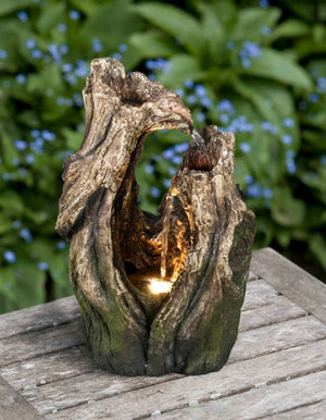 Fountain Tabletop Tree Trunk LED 11"