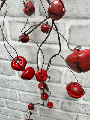 Garland Jingle Bell 31" matte red