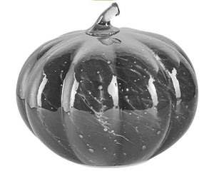 Pumpkin Crackle Glass LED Grey