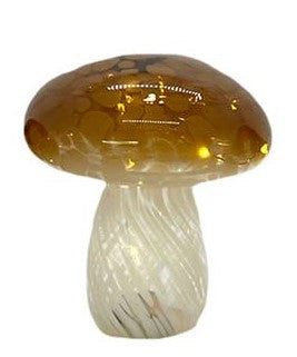 Mushroom Crackle Glass LED Med Brown