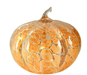 Pumpkin Crackle Glass LED Caramel