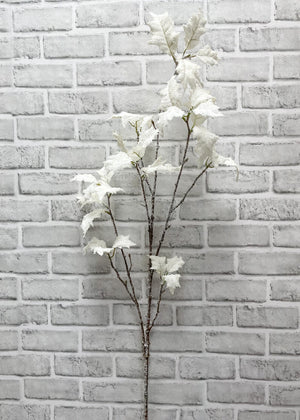 Holly Spray White Snowy44.5"
