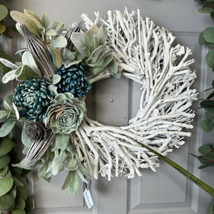 Sample Custom Wreath Design - Sage/Blue Twig