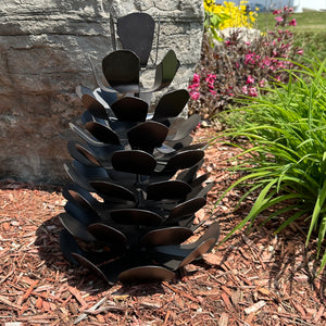 Metal Pinecone Garden Sculpture