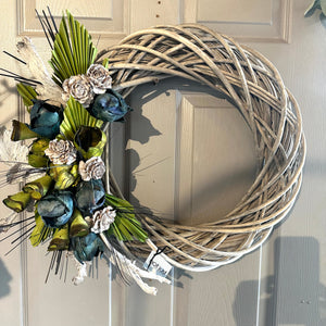 Sample Custom Wreath Design - Navy/Lime