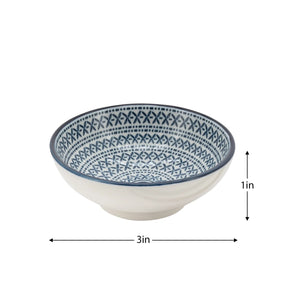 Kiri Porcelain 3" Sauce Dish - Blue Stitch - Set of 4-Not Just For The Garden | Metal Art | Décor for Homes, Walls and Gardens | Furniture | Custom Garden Planters and Flower Arrangements | Gifts | Best in KW