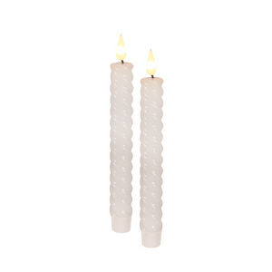 LED Candle Taper Wh Twist 8inch