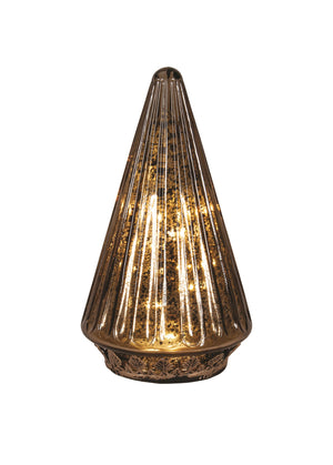LED Glass Tree 7.5" (brown/copper)