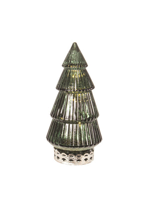 Tree LED Glass Gr/Gold 6.25"