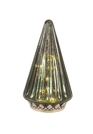 Tree LED Glass Gr/Gold 7.5"