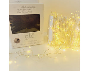 LED Twinkle Light Strand 10' 180L Warm White Silver Wire (OM552YE)