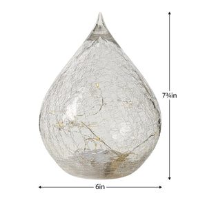LED Crackle Ball Teardrop w. Timer 6"
