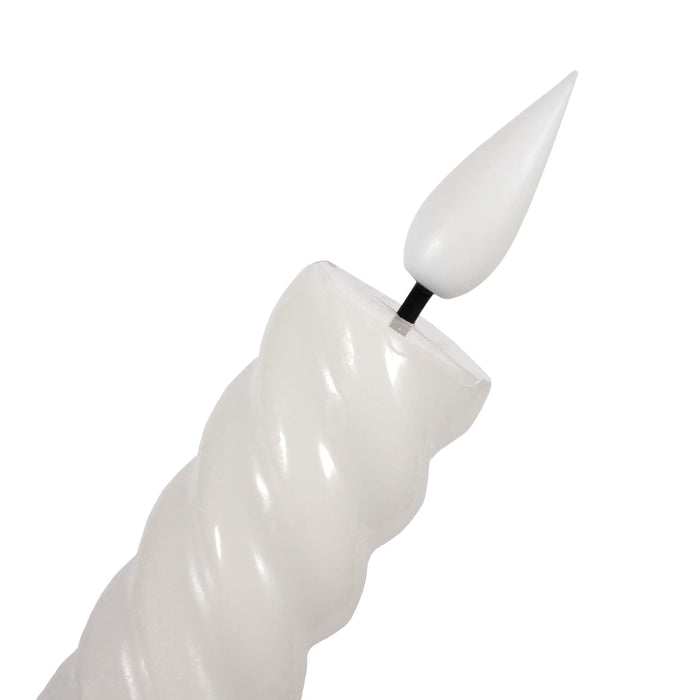 LED Candle Taper wh Twist 10inch