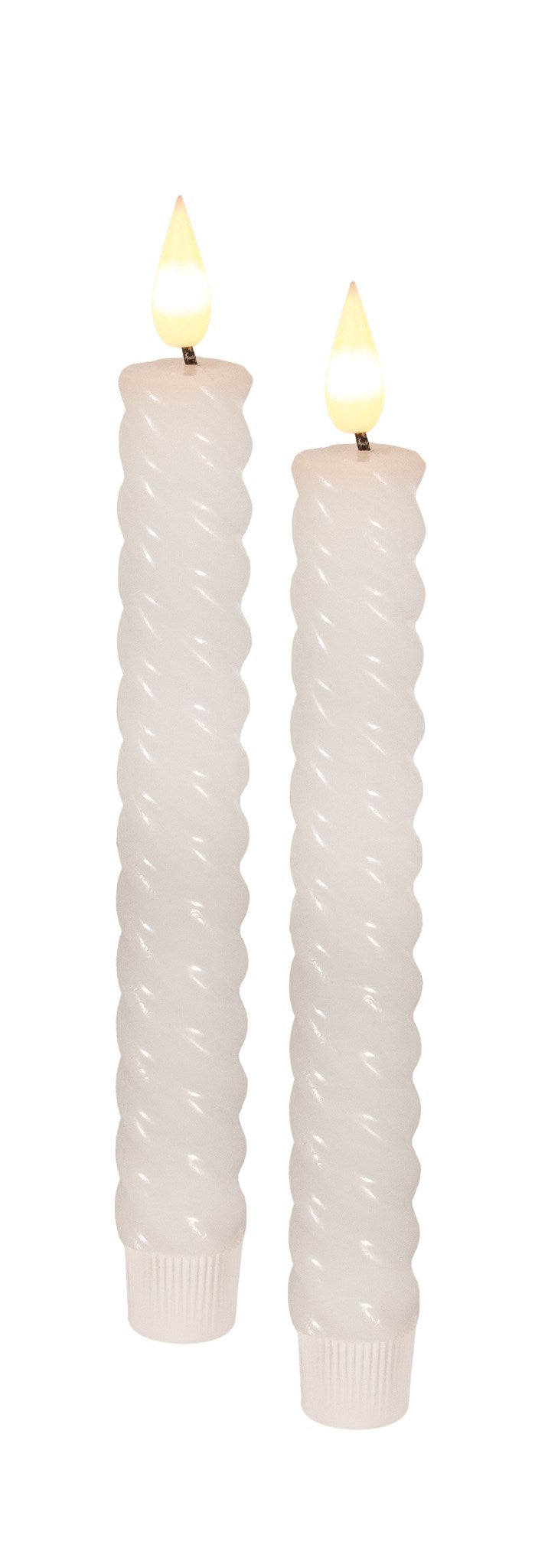 LED Candle Taper Wh Twist 8inch