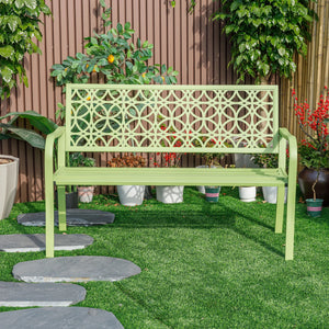Garden Bench All Steel Green