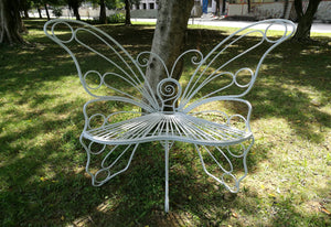 Metal Garden Chair Butterfly White