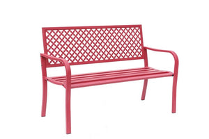 Garden Bench All Steel Red