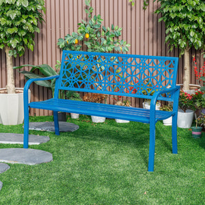 Garden Bench All Steel Blue
