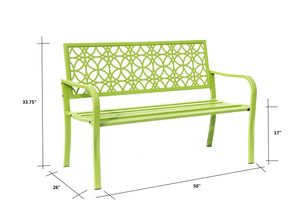 Garden Bench All Steel Green