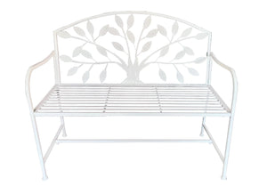 Garden Bench Tree Pattern-White