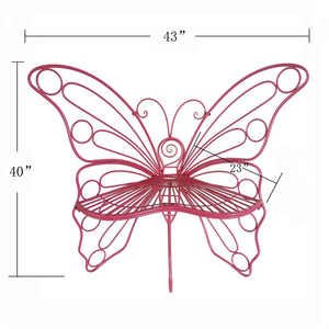 Metal Garden Chair Butterfly Pink