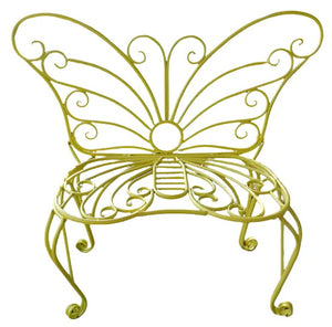 Metal Garden Chair Butterfly Yellow
