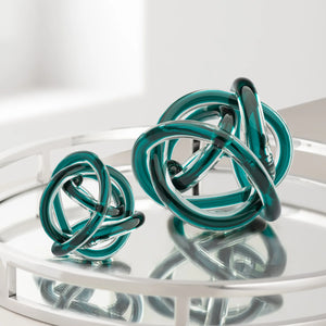 Orbit Glass Knot Decor Ball - Teal - Various Sizes-Not Just For The Garden | Metal Art | Décor for Homes, Walls and Gardens | Furniture | Custom Garden Planters and Flower Arrangements | Gifts | Best in KW