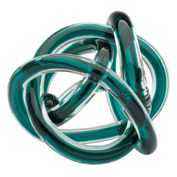Orbit Glass Knot Decor Ball - Teal - Various Sizes