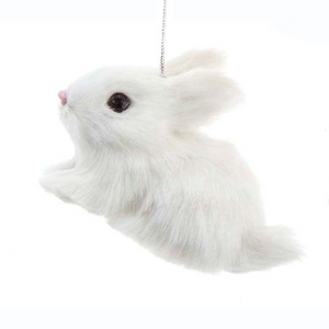 Orn Furry Rabbit White 2.75"