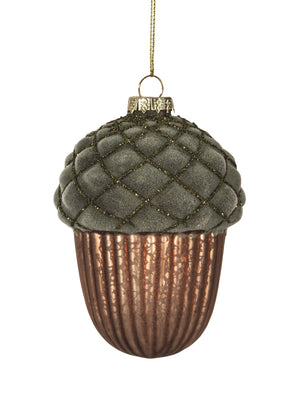 Orn Glass Felt Acorn (green/brown)
