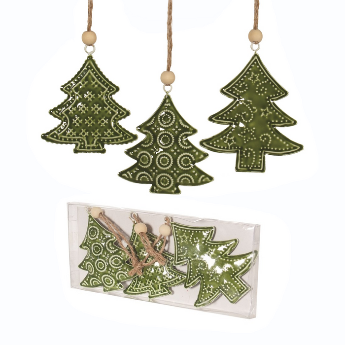 Orn Metal Tree green set3