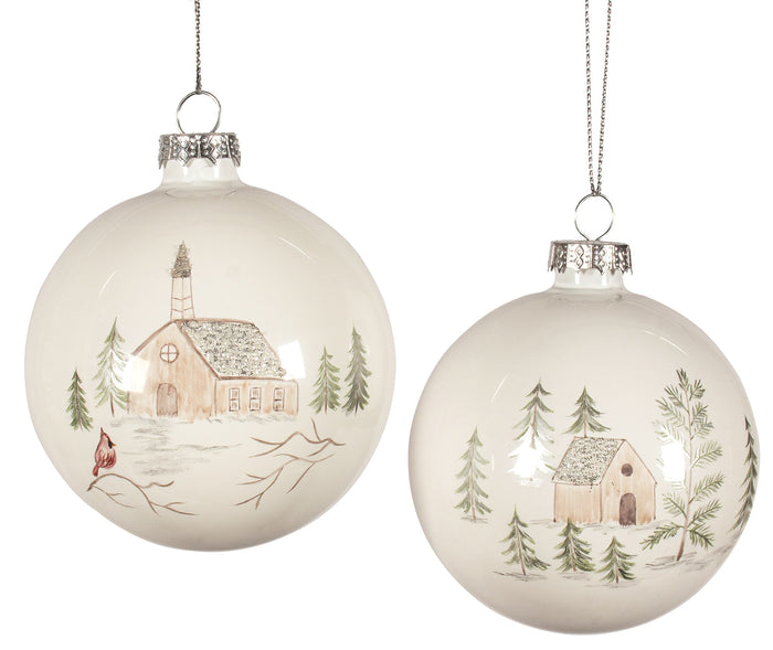 Orn Glass Church (white)