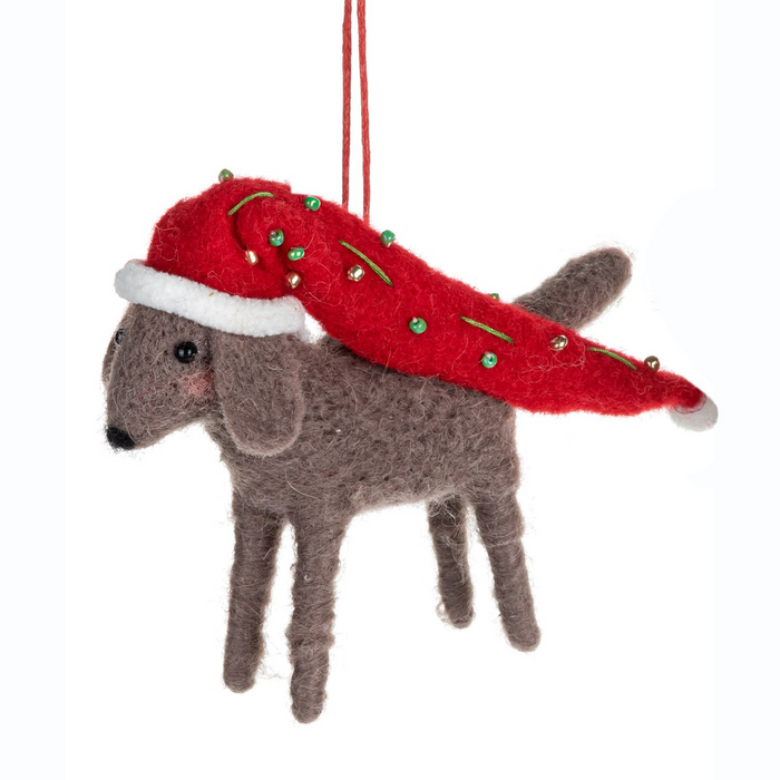 Orn Felted Dachshund Grey