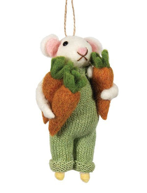Ornament Felt Mouse/Carrots (N39238)