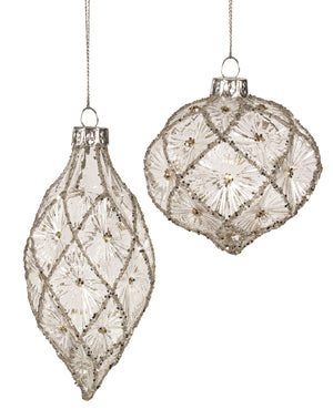 Orn Glass Molded Glitter (clear/champagne)