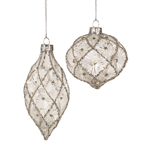 Orn Glass Molded Glitter (clear/champagne)