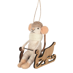 Orn Felted Mouse Sled